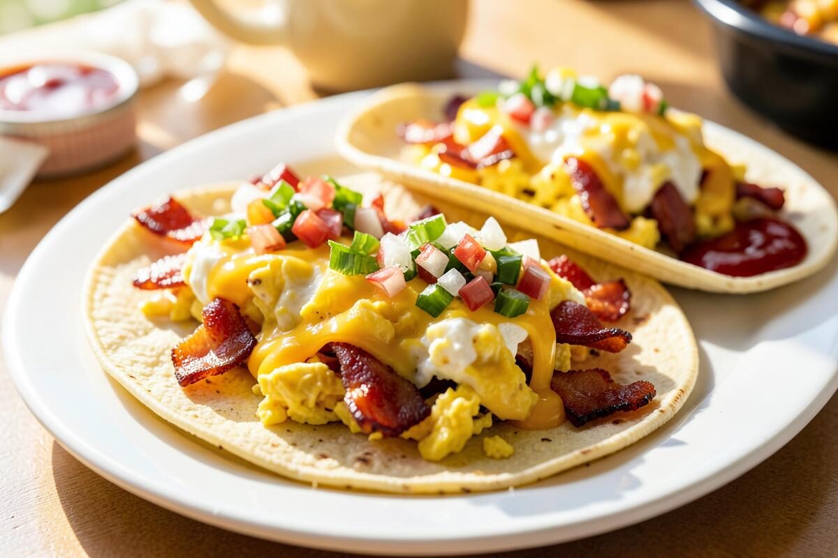 Bacon, Egg and Cheese Breakfast Tacos