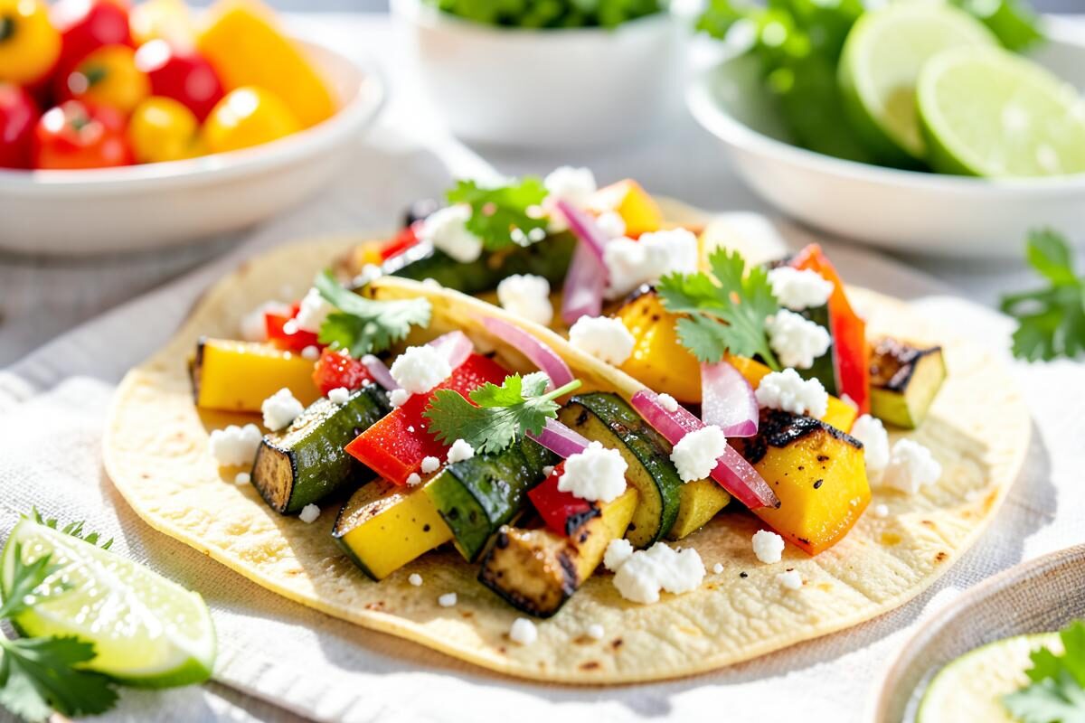 Grilled Veggie Tacos with Cotija