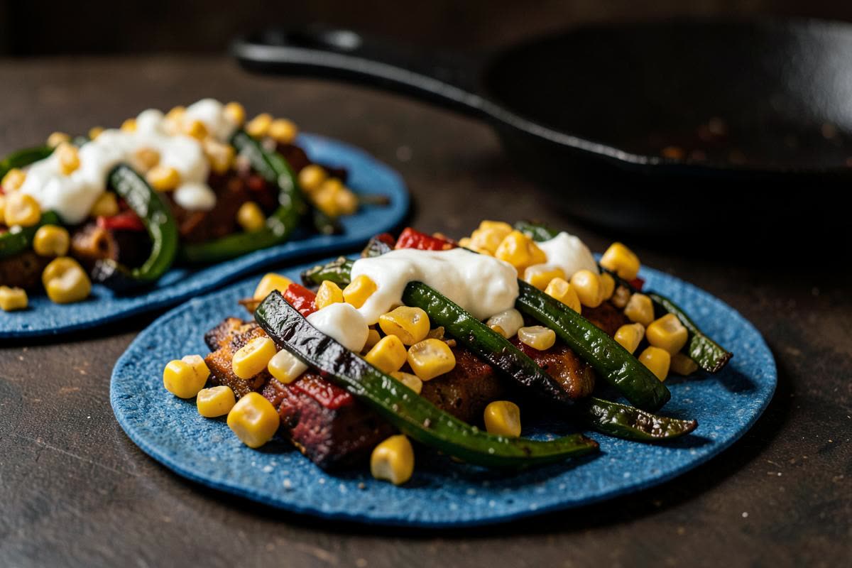 Roasted Poblano and Corn Tacos
