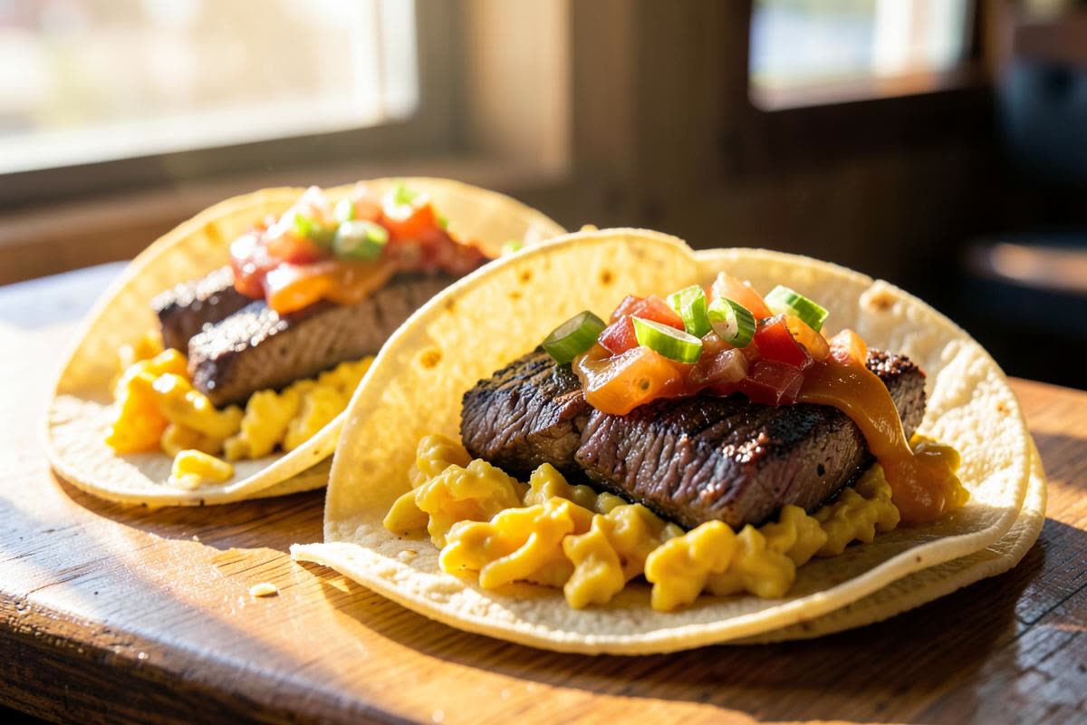 Steak and Egg Breakfast Tacos