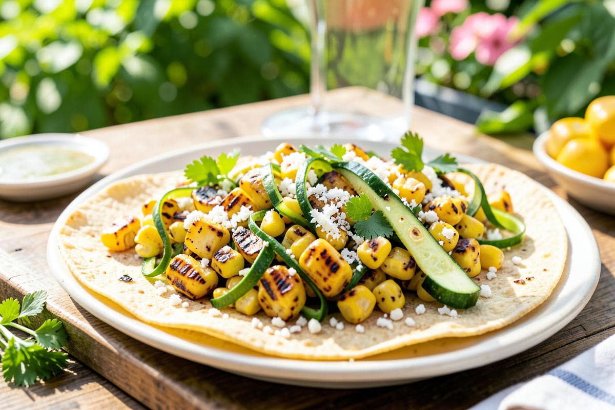 Grilled Corn and Zucchini Tacos