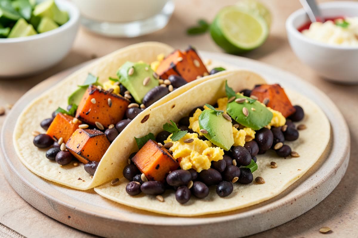 Sweet Potato and Black Bean Breakfast Tacos