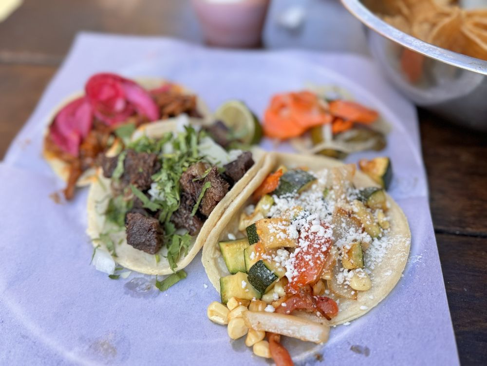 Tacos at Taquería Los Puñales in Portland, Oregon