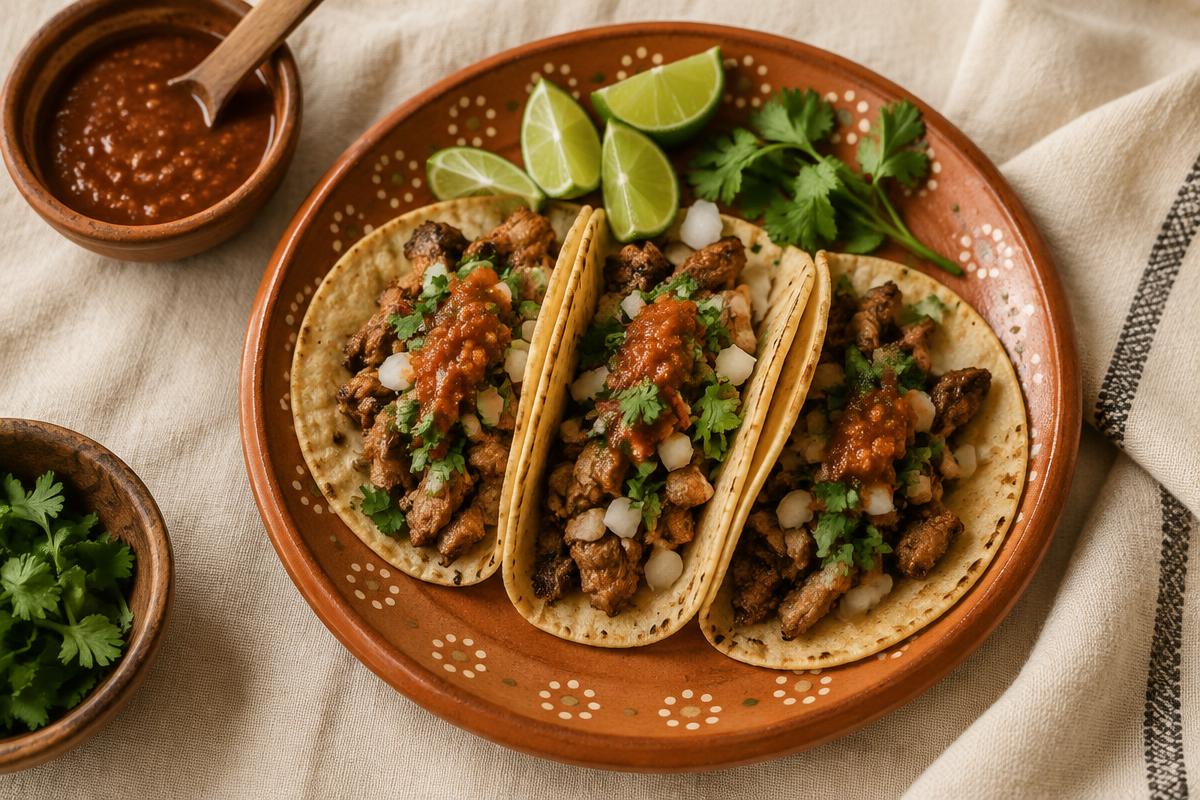 Tacos at Birria De Res La Tia Juana in Los Angeles, California
